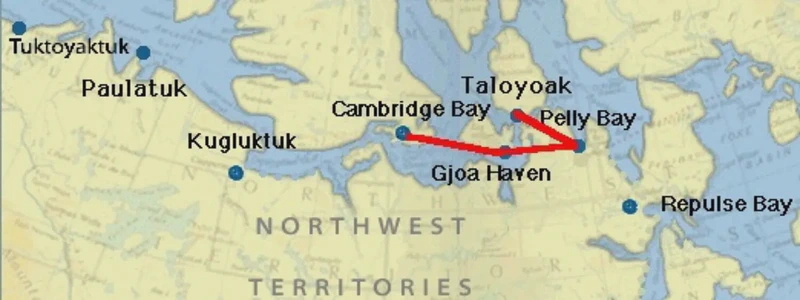 The path from Cambridge Bay to Taloyoak