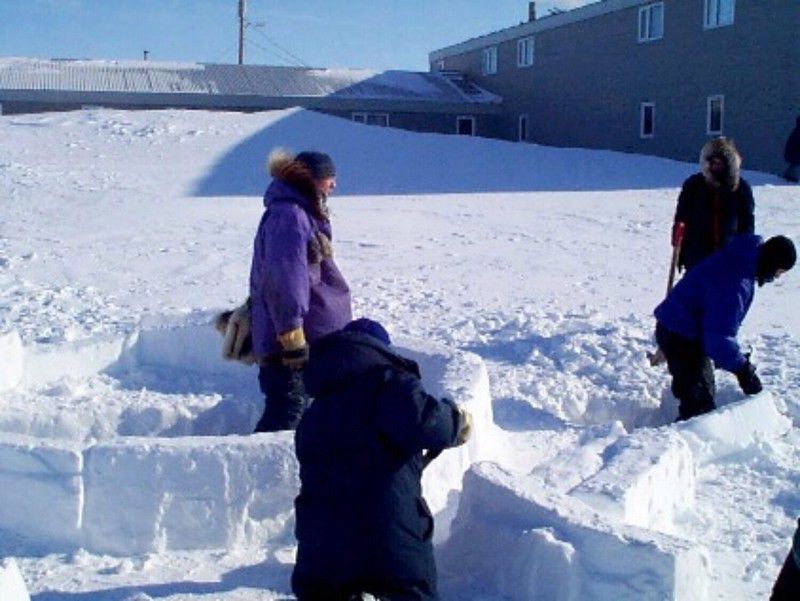 Doug S. (standing inside the igloo) was the brains of the outfit.