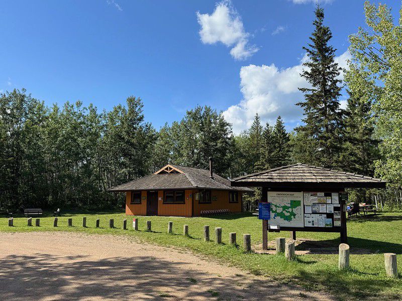The large shelter at Islet Lake Staging Area