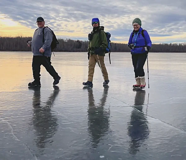 Shiningbank Lake Group Ice Walk to Geocaches