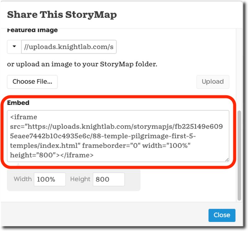 Share Dialog - Embed Code
