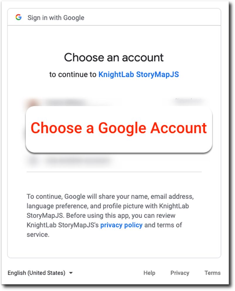 Choose an account to sign in with.