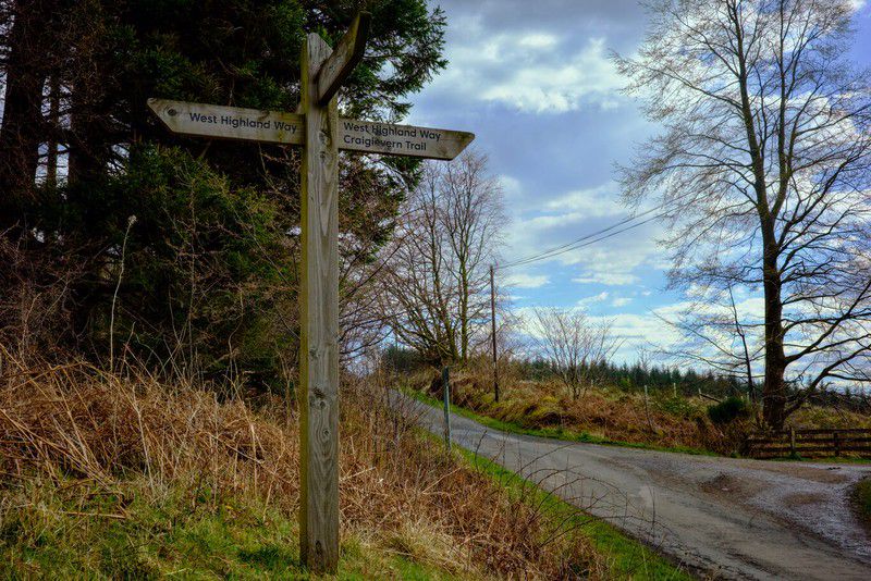 The intersection of the West Highland and Rob Roy Ways