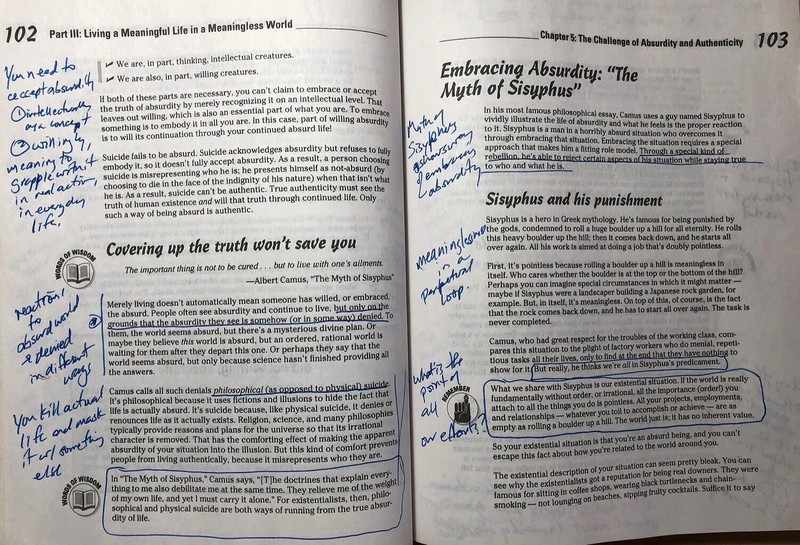 Active reading means having your pen ready to scribble and interact with the text.